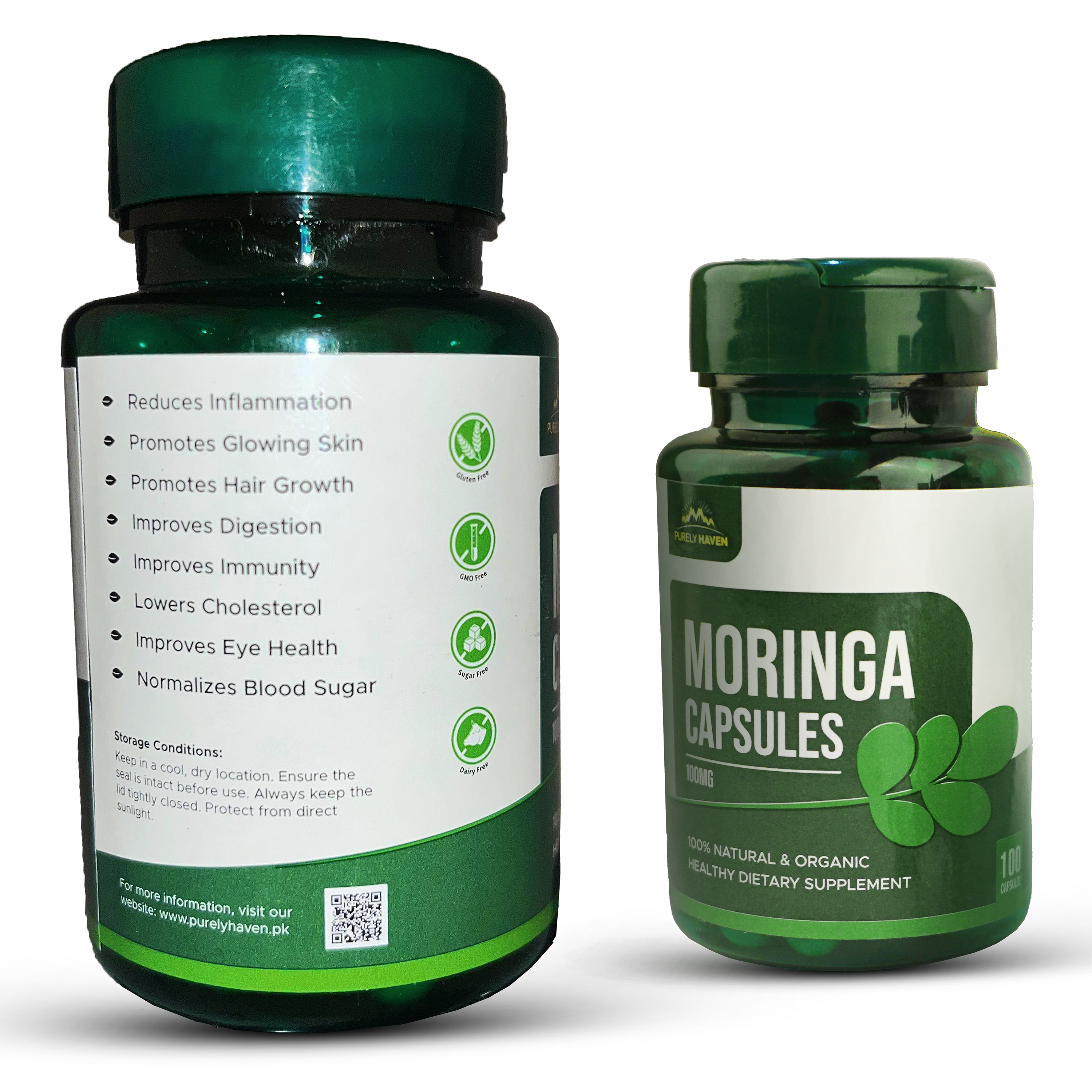 Moringa Capsules | For Mental, Heart & Bone health | Purely Haven